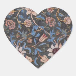 William Morris Evenlode Pattern: Vintage Moody Heart Sticker