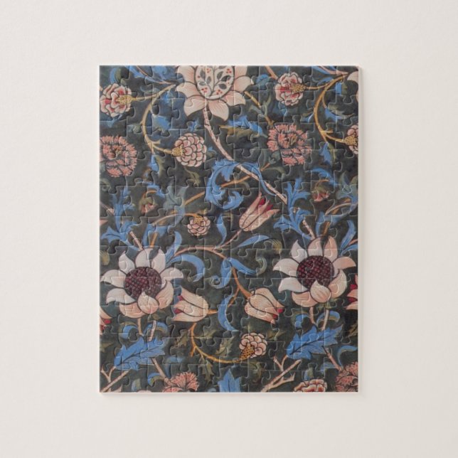 William Morris Evenlode Pattern: Vintage Moody Jigsaw Puzzle (Vertical)