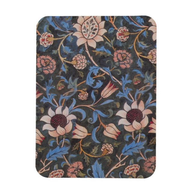 William Morris Evenlode Pattern: Vintage Moody Magnet (Vertical)
