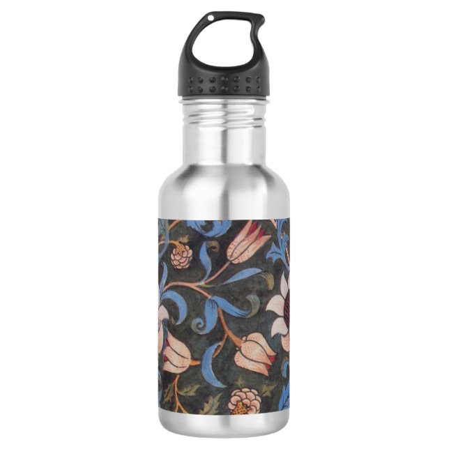 William Morris Evenlode Textile Floral Art 710 Ml Water Bottle (Front)