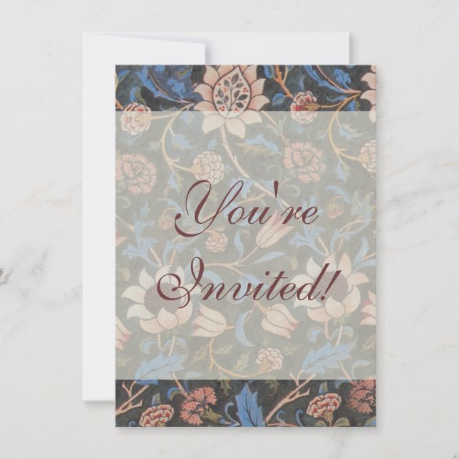 William Morris Evenlode Textile Floral Art Invitation (Front)