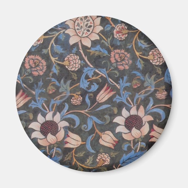 William Morris Evenlode Textile Floral Art Magnet (Front)