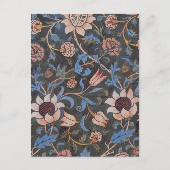 William Morris Evenlode Textile Floral Art Postcard (Front)