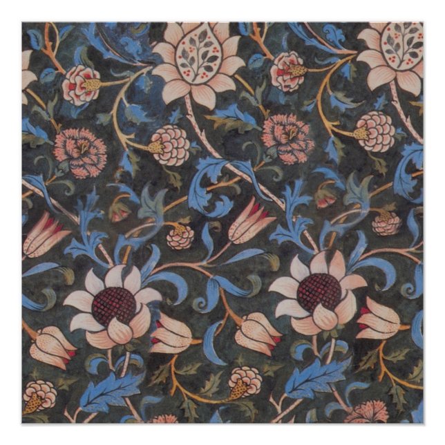 William Morris Evenlode Textile Floral Art Poster (Front)