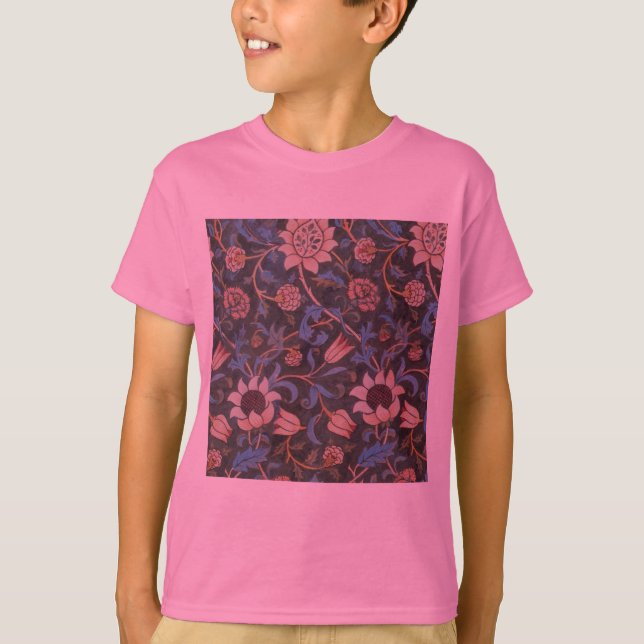 William Morris Evenlode Textile Floral Art T-Shirt (Front)