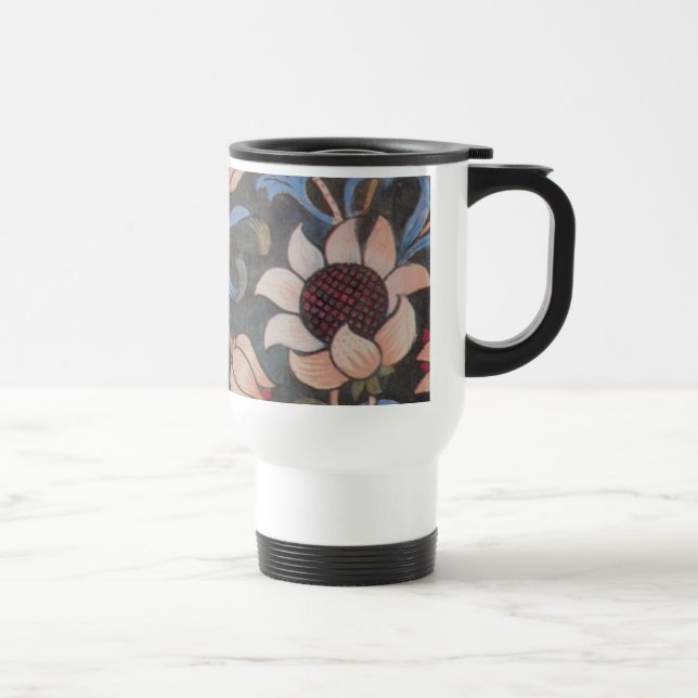 William Morris Evenlode Textile Floral Art Travel Mug (Right)
