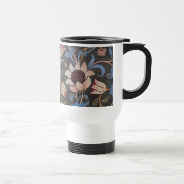 William Morris Evenlode Textile Floral Art Travel Mug (Right)