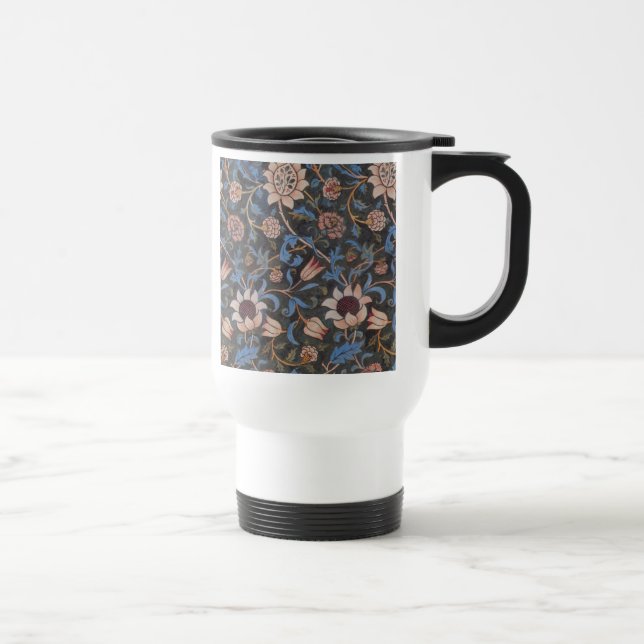 William Morris Evenlode Textile Floral Art Travel Mug (Right)