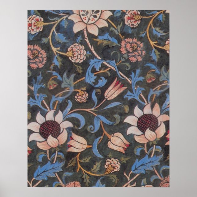 William Morris Evenlode Textile Pattern Poster (Front)