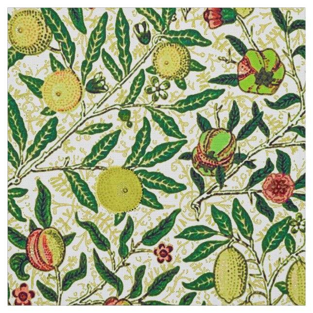 William Morris Exotic Fruit, Lemon Yellow Fabric (Swatch)
