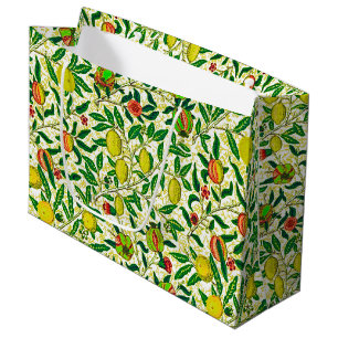 William Morris Exotic Fruit, Lemon Yellow Large Gift Bag