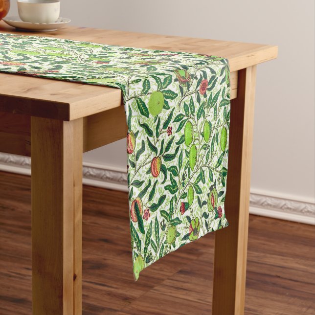 William Morris Exotic Fruit, Lime Green Short Table Runner (In Situ)