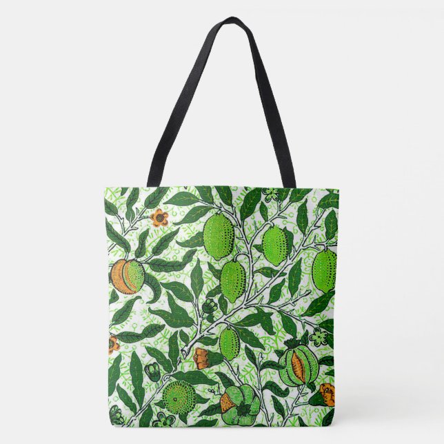 William Morris Exotic Fruit, Lime Green Tote Bag (Front)