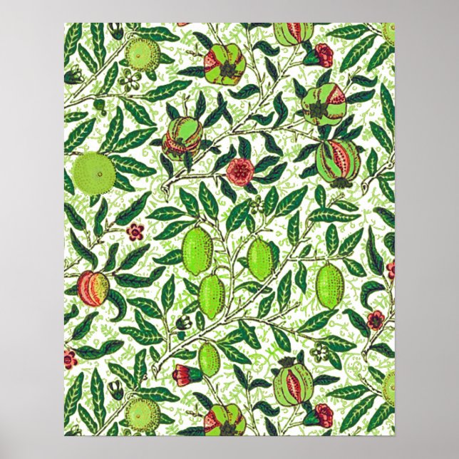 William Morris Exotic Fruit, Limes and  Peaches  Poster (Front)