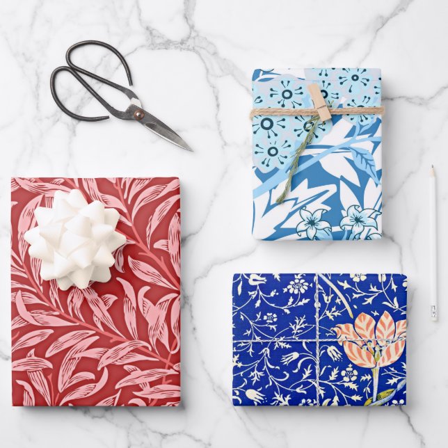 William Morris famous patterns Wrapping Paper Sheet (Front)