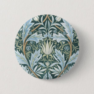 William Morris Fine Floral Wallpaper  Pattern 6 Cm Round Badge