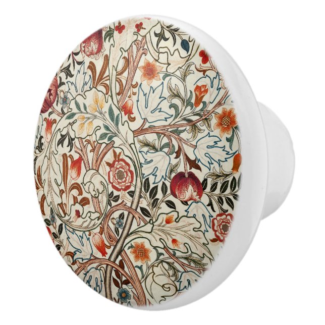 William * Morris Floral Acanthus Portiere Ceramic Knob (Right)