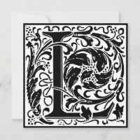 William Morris Floral Alphabet Monogram Letter L