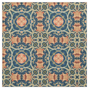 William Morris Floral Arabesque Geometric Pattern Fabric