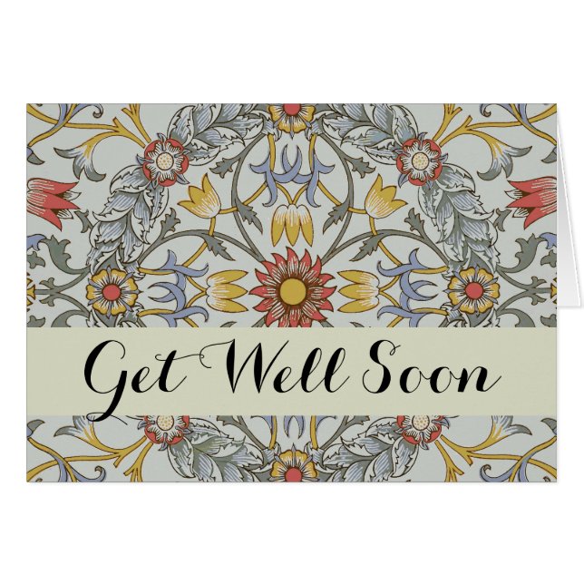William Morris Floral Circle Flower Illustration (Front Horizontal)