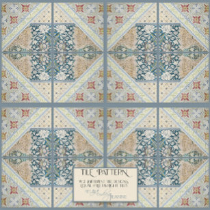 William Morris Floral Craftsman Era Collage RIGHT Tile