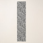 William Morris Floral Damask, Black on White Scarf<br><div class="desc">Long scarf in a vintage William Morris floral damask pattern,  digitally enhanced and coloured,  in black on a white background</div>