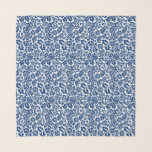 William Morris Floral Damask, Cobalt Blue on White Scarf<br><div class="desc">Square scarf in a vintage William Morris floral damask pattern,  digitally enhanced and coloured,  in deep cobalt blue on a white background</div>