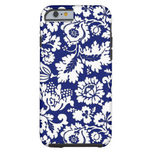 William Morris Floral Damask, Cobalt Blue & White Tough iPhone 6 Case