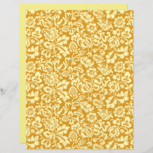 William Morris Floral Damask, Mustard Yellow 
