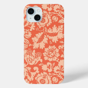 William Morris Floral Damask, Peach and Coral iPhone 15 Mini Case