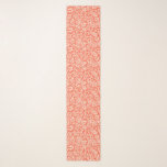 William Morris Floral Damask, Peach and Coral  Scarf<br><div class="desc">Long scarf in a vintage William Morris floral damask pattern,  digitally enhanced and coloured,  in soft peach on a coral background</div>