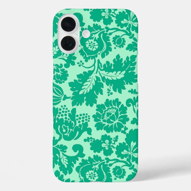 William Morris Floral Damask, Turquoise and Aqua Case-Mate iPhone Case (Back)