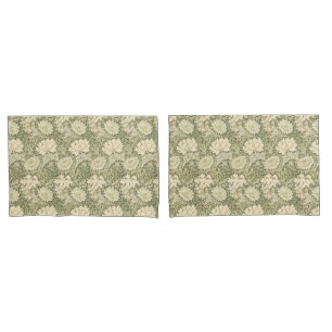 William Morris' Floral Elegance Gold & Green Pillowcase