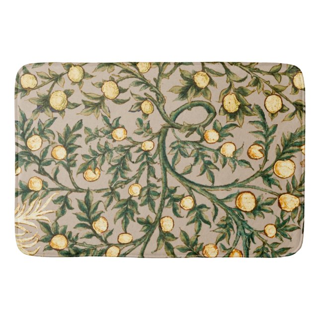William Morris Floral Fruit Garden Flower Classic Bath Mat (Front)
