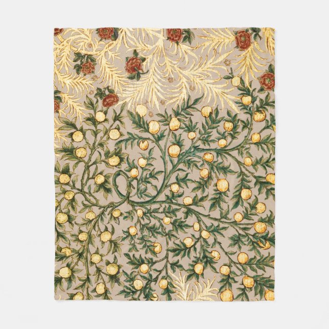 William Morris Floral Fruit Garden Flower Classic Fleece Blanket (Front)
