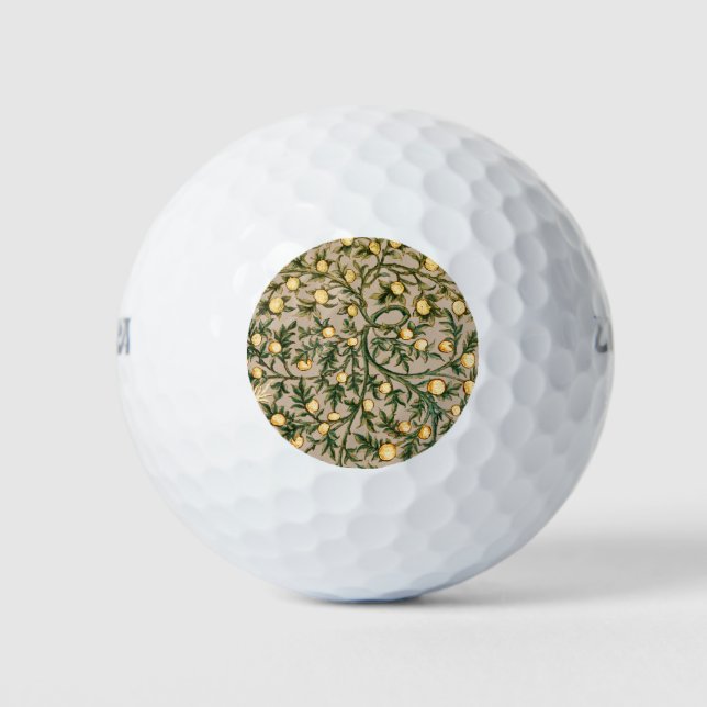 William Morris Floral Fruit Garden Flower Classic Golf Balls (Front)
