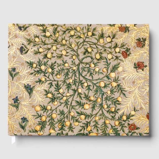 William Morris Floral Fruit Garden Flower Classic Guest Book (Front)