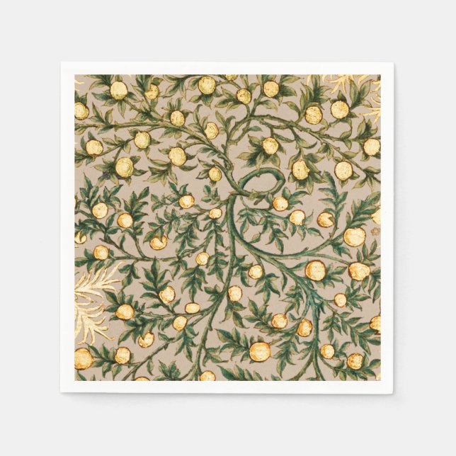 William Morris Floral Fruit Garden Flower Classic Napkin (Front)