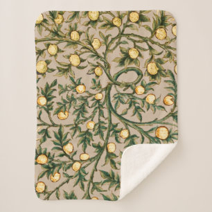 William Morris Floral Fruit Garden Flower Classic Sherpa Blanket