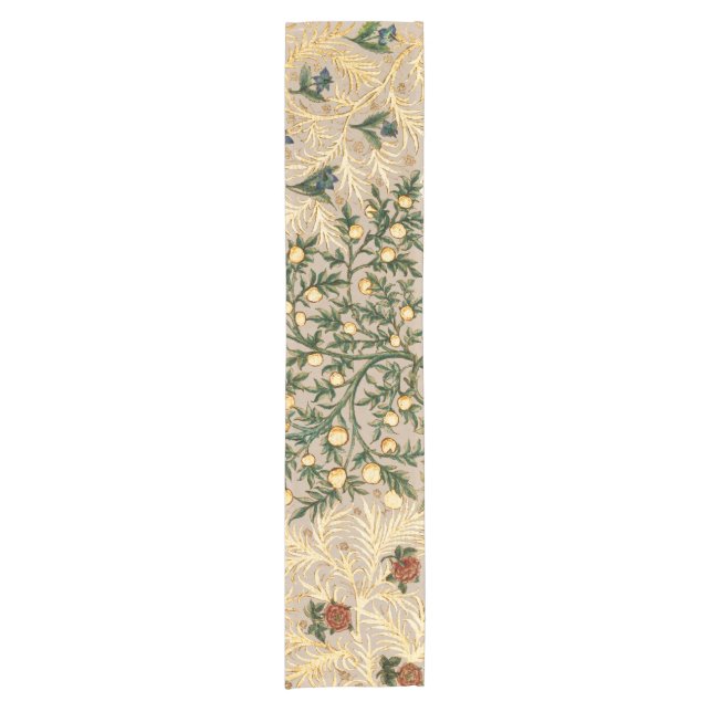 William Morris Floral Fruit Garden Flower Classic Short Table Runner (Front)