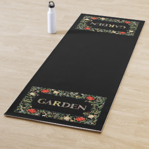 William Morris Floral Garden Motto and Frame Yoga Mat