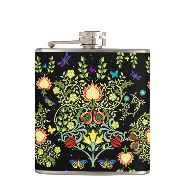 William Morris Floral Hip Flask (Front)