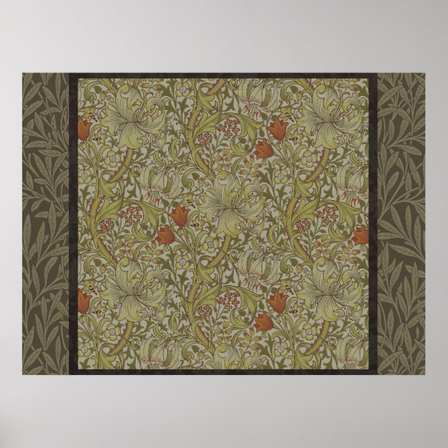 William Morris Floral lily willow art print design (Front)