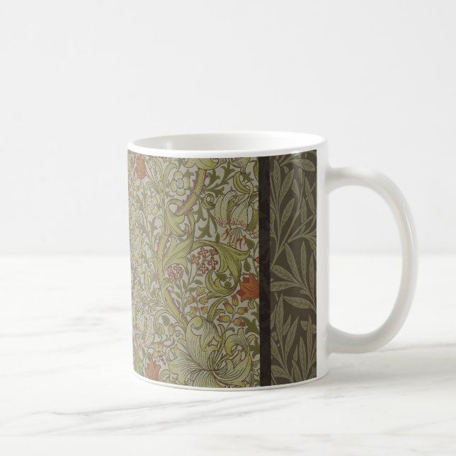 William Morris Floral lily willow art print design Coffee Mug (Right)