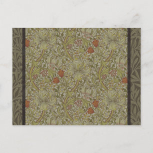 William Morris Floral lily willow art print design Postcard
