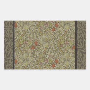 William Morris Floral lily willow art print design Rectangular Sticker