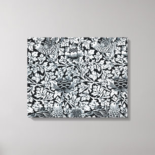 William Morris Floral Pattern Bird Anenome Canvas Print