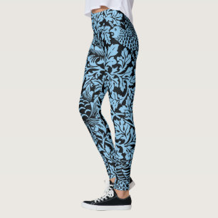 William Morris Floral Pattern Bird Anenome Leggings