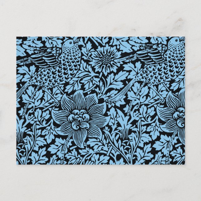 William Morris Floral Pattern Bird Anenome Postcard (Front)