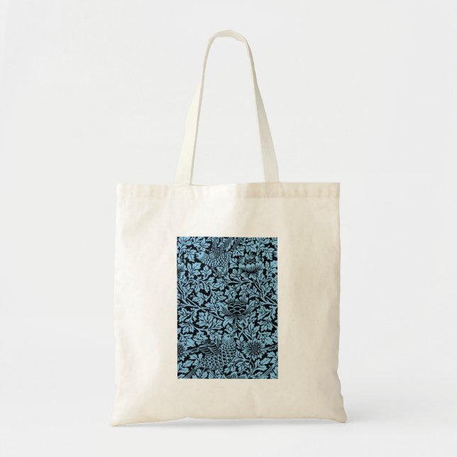 William Morris Floral Pattern Bird Anenome Tote Bag (Front)